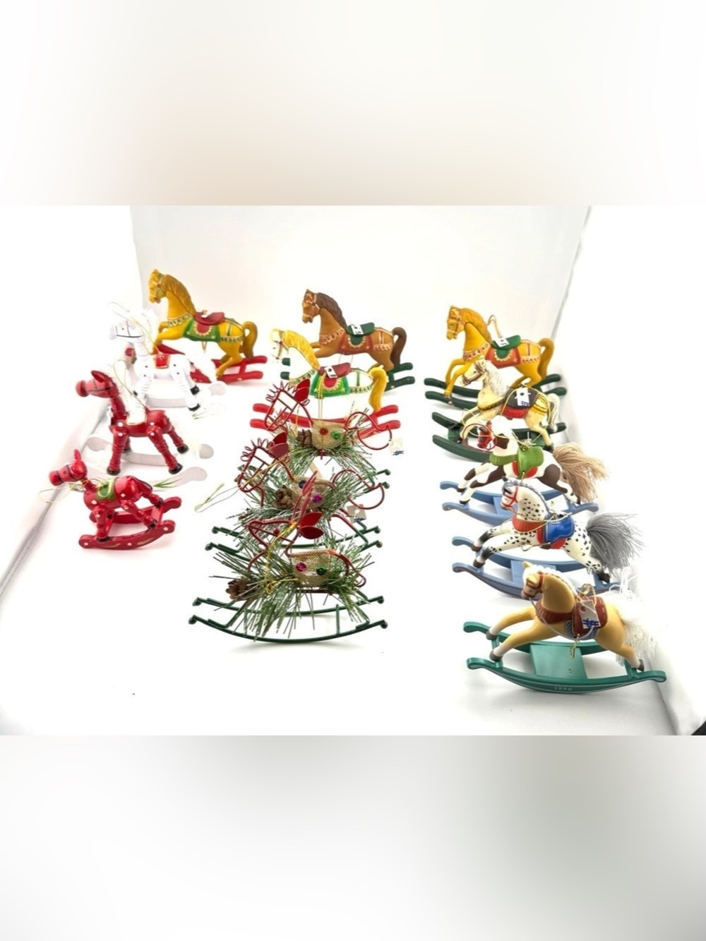 Vintage Rocking Horse Christmas Ornaments Lot – Set of 14
